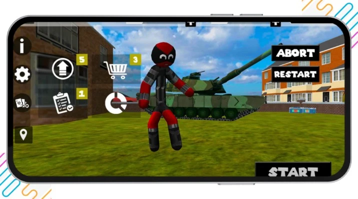 Stick Rope Hero Mod APK | Download 9 Stickman Rope Hero Mod APK multiple characters with unique abilities, customizable outfits, and exciting gameplay options.