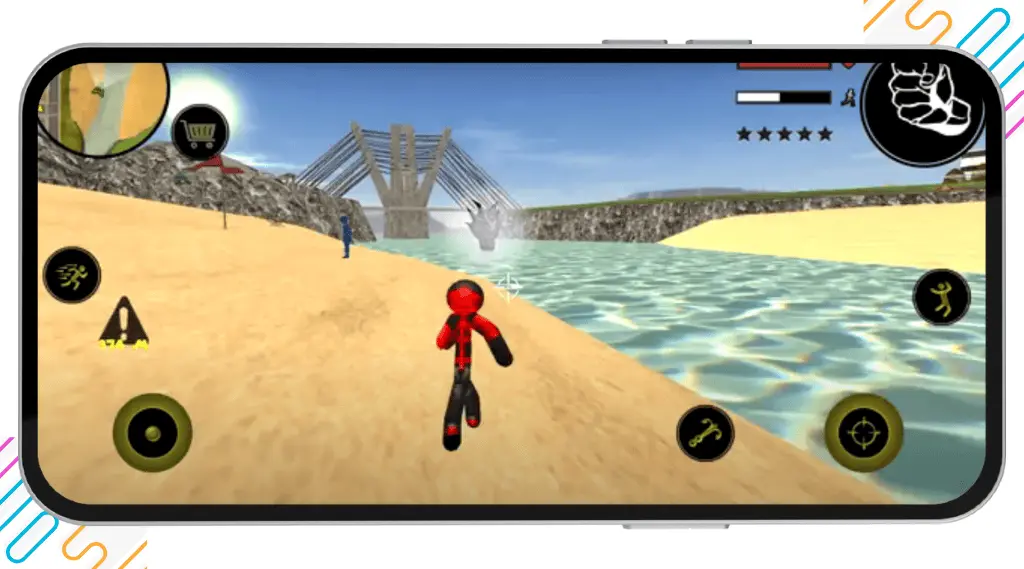 Stick Rope Hero Mod APK | Download 6 Stickman Rope Hero Mod APK featuring a wide variety of weapons and vehicles for thrilling battles and city exploration